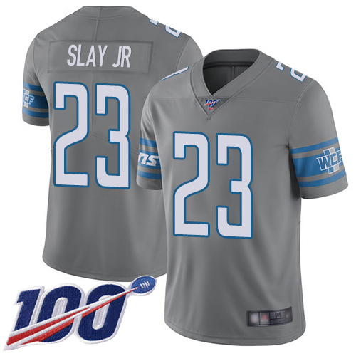 Detroit Lions Limited Steel Men Darius Slay Jersey NFL Football #23 100th Season Rush Vapor Untouchable->youth nfl jersey->Youth Jersey